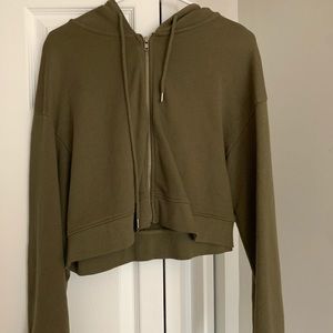 Cropped Zip-up Sweatshirt